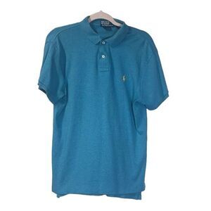 Polo by Ralph‎ Lauren Mens M Pullover Short Sleeve Collared Polo Shirt Blue